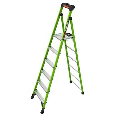 LITTLE GIANT LADDERS 15398-001 8 ft Fiberglass Platform Stepladder, 300 lb