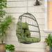 Indoor Outdoor Egg Swing Chair Without Stand, Patio Wicker Rattan Hanging Chair w/Cushion, Foldable Hammock Chair Basket Chair