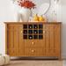 WYNDENHALL Freemont SOLID WOOD 54 inch Wide Transitional Sideboard Buffet and Wine Rack - 54 W x 17 D x 36 H