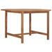 vidaXL Outdoor Dining Table Porch Patio Table with Umbrella Hole Solid Teak Wood