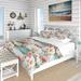 Designart "Seashell Serenity Ii Tropical Pattern" White Abstract Bedding Cover Set With 2 Shams