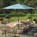 California Umbrella 11' Rd. Alum/Fiberglass Rib Patio Umb,Crank Lift/Collar Tilt, Dbl Wind Vent, Black Finish, Sunbrella Fabric