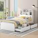 Twin Size Storage Platform Bed Frame with 4 Open Storage Shelves and 2 Storage Drawers