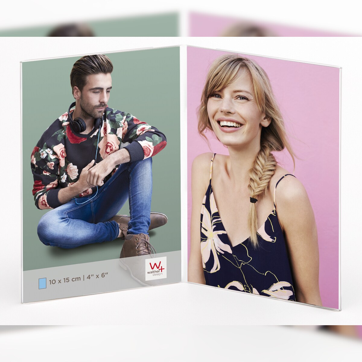 walther + design Kunstglas Doppelrahmen 10x15 cm Image