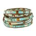 Solola Sunset,'Artisan Crafted Glass Bead Wrap Bracelet'