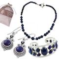 Ethereal Muse,'Lapis Lazuli and Sterling Silver Jewelry Curated Gift Set'