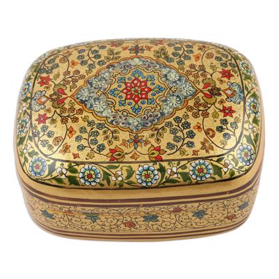 Persian Grace,'Decorative Papier Mache Box with Floral Motif'