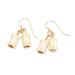 Ivory Days,'Ivory and Yellow Recycled Glass Beaded Dangle Earrings'