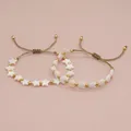 Bracelets de perles plaqués or imperméables pour femmes bijoux d'été coeur étoile coquillage