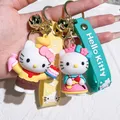 Hello Kitty-Porte-clés en caoutchouc souple pour enfants ornements de beurre de dessin animé sac