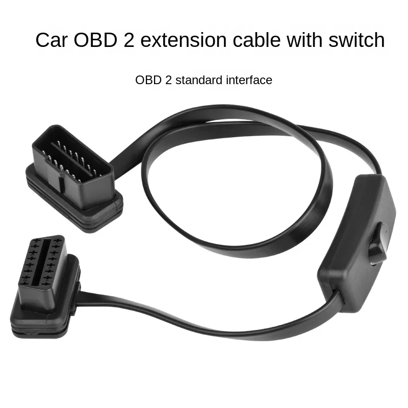 Jieyuan – Extension de répartiteur OBD2 1 à 2 avec interrupteur, câble Y mâle à deux ports vers femelle, connecteur de Diagnostic automatique GPS ELM327