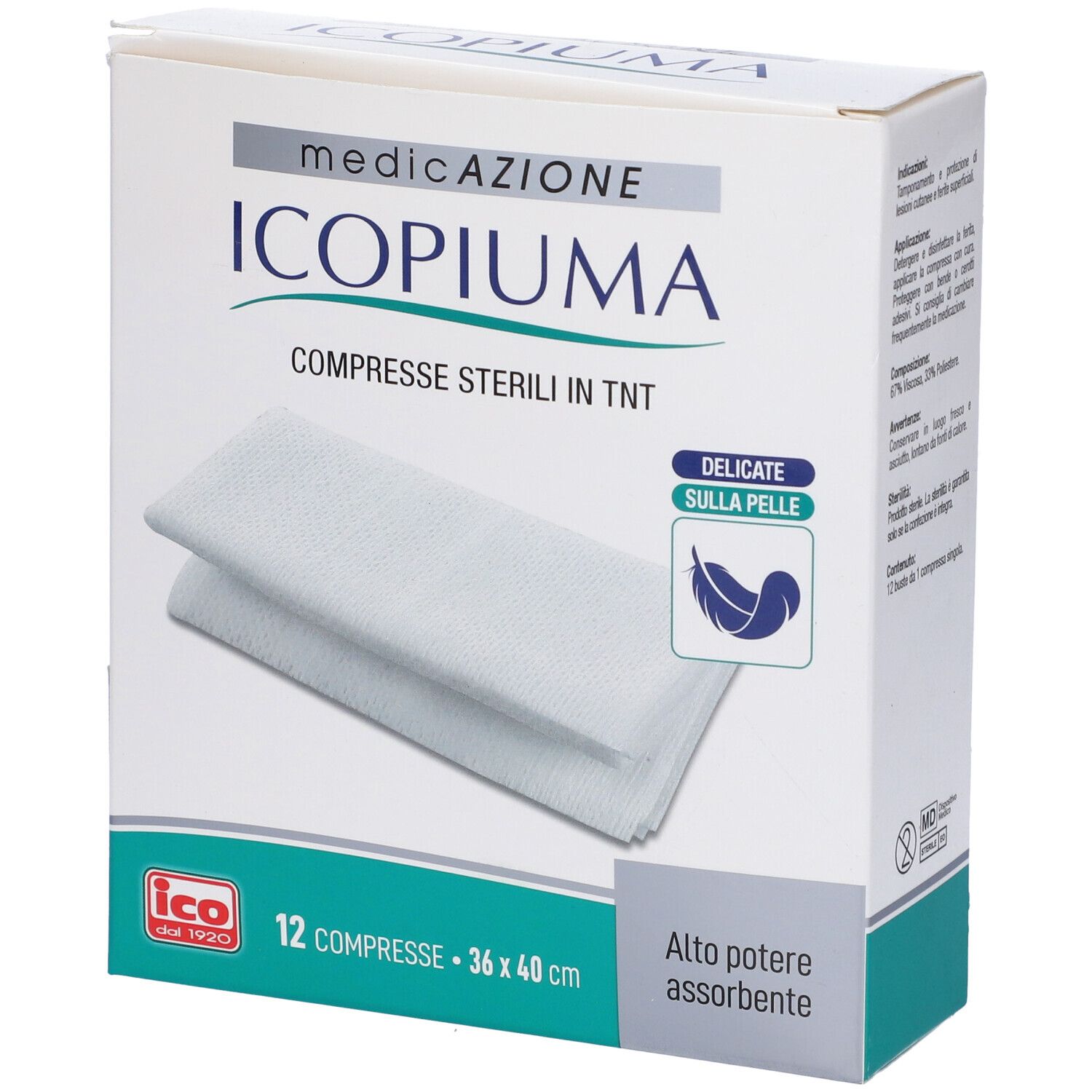 Icopiuma Garza Compressa in Tessuto non 36 x 40 cm 12 Pezzi pz