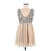 Forever 21 Casual Dress - Party: Tan Damask Dresses - Women's Size Medium