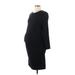 Old Navy Casual Dress - Sheath Crew Neck 3/4 sleeves: Black Print Dresses - Women's Size Large Maternity