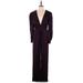 IEENA for Mac Duggal Jumpsuit V Neck 3/4 sleeves: Burgundy Solid Jumpsuits - Women's Size 4