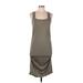 Michael Stars Casual Dress - Midi Square Sleeveless: Gray Print Dresses - Women's Size Large