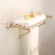 KLZUOPT Exquisite Bathroom Shelves Antique Bathroom Accessories, Brass Towel Holder, Towel Rack Holder, Wall Mounted Bath Hardware