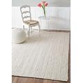 DecorAvenue Area Rugs Indian Handmade Natural Handwoven Braided Jute Rug for Living Room, Bedroom (150 x 150 Centimeter Square, Off White),(Off White150 x 150 CM Sq)