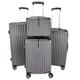 GOODS EMPORIUM Suitcase Set - Cabin Suitcase - Large Medium Small Size Lightweight Suitcases 4 Wheel & Hard Shell - Hand Luggage Bag Flight Carry-ons Travel Cabin Bags (Grey, Set of 4)