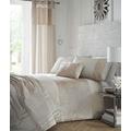 Portfolio KING SIZE LUXURY DUVET SETS Crushed Velvet & Faux Silk Bedding (Duvet Set + Cushion (no throw), Oyster)