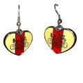 Coach Jewelry | Coach - Signature Heart Earrings, French Wire, Red And Yellow | Color: Red/Yellow | Size: Os