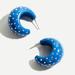 J. Crew Jewelry | J Crew Chunky Sparkle Hoop Earrings Blue | Color: Blue/Silver | Size: Os