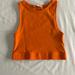 Zara Tops | Orange Fitted Crop Top From Zara, Size S. | Color: Orange | Size: S