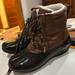 Michael Kors Shoes | Michael Kors Duck Boots Leather Upper And Rubber Sole | Color: Brown/Tan | Size: 8