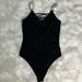 American Eagle Outfitters Tops | American Eagle Tank Bodysuit Black Criss Cross Front, Spaghetti Strap, Size Xs | Color: Black | Size: Xs