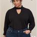 Torrid Tops | Nwt Textured Jersey Choker Neck Smocked Bottom Top From Torrid Various Plus Size | Color: Black | Size: Various