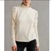 Anthropologie Tops | Nwt Maeve Anthropologie Ivory Mock Top With Lace Sleeves M | Color: Cream | Size: M