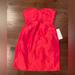 J. Crew Dresses | J. Crew Red/Rose Strapless 100% Silk Party Dress Size 2 New | Color: Pink/Red | Size: 2