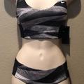 Nike Swim | Nike Women's Nike Black/Gray Line Up 2-Piece Bikini Swimsuit Size Xs | Color: Black/Gray | Size: Xs