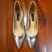 Nine West Shoes | Nine West Studded Silver Tadaa Pointy Toe Stiletto Heel Pumps, Size 6.5m | Color: Silver | Size: 6.5