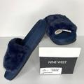 Nine West Shoes | Nine West New In Box Navy Blue Stay Cozy Flat Slide Sandal Sz 5m | Color: Blue | Size: 5