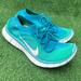 Nike Shoes | Nike Free 5.0 Flyknit Women's Running Shoes Size 8 Atomic Teal Blue Pre-Owned | Color: Blue | Size: 8