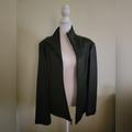 Nine West Jackets & Coats | Nine West Black Leather Zip Up Jacket - Size L | Color: Black | Size: L