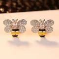 Anthropologie Jewelry | Beautiful Bee Earrings Encrusted With Tiny Cz's | Color: Gold/Yellow | Size: Os