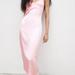 Zara Dresses | Nwt Zara Satin Midi Dress Medium | Color: Cream/Pink | Size: M
