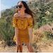 Zara Dresses | Nwt | Zara Rustic Off The Shoulder Dress | Color: Yellow | Size: M