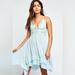 Free People Dresses | Nwt Free People Small Blue Seawashed Adella Slip Dress Lace Crochet Asymmetrical | Color: Blue | Size: S