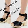 Free People Shoes | Nwot Free People Pasadena Suede Clog Sz 38 | Color: Black/Tan | Size: 38eu