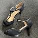 Nine West Shoes | Nine West, Black Open-Toe Dress Sandal With Ankle Strap | Color: Black | Size: 6.5