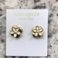 Kate Spade Jewelry | Nwt Kate Spade 14k Gold Flower Earrings With Pearl Detail | Color: Gold/White | Size: Os