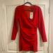 Zara Dresses | Nwt! Zara Red Long Sleeve Dress - Size M | Color: Red | Size: M