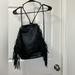 Victoria's Secret Bags | Nwt Victoria’s Secret Black Fringe Drawstring Backpack | Color: Black | Size: Os