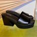 Nine West Shoes | Nine West Oklee Platform Slide Sandals | Color: Black | Size: 8.5