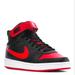 Nike Shoes | Nike Court Borough Mid 2-Gs. Size Womens 8.5/7y. Black/University Red/Wh | Color: Black/Red | Size: 8.5