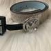 Michael Kors Accessories | Michael Kors Signature Reversible Leather Belt In White/Vivid Blue Sz Large | Color: Blue/White | Size: Os