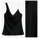 Zara Tops | Nwot. Zara Black Camisole Top With Jewel Strap. Size L. | Color: Black | Size: L